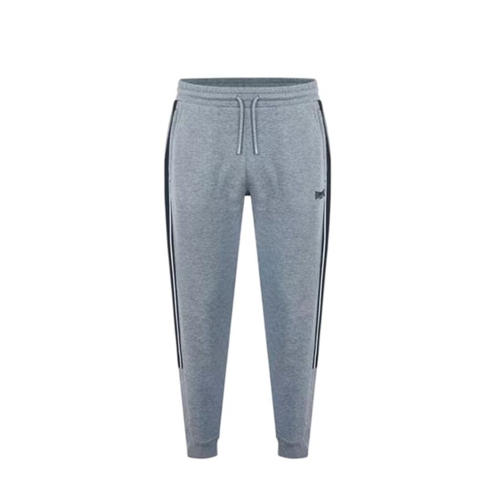 Lonsdale Mens Logo Ribbed Cuff Slim Joggers / Dark Heather